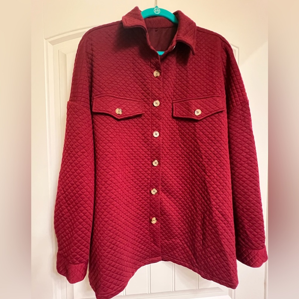 NWOT Quilted Shacket/Button-up Top